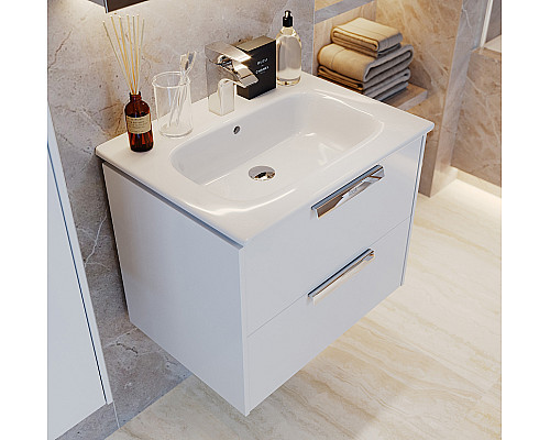 Купить Тумба под раковину Roca Lago 60 857295806 подвесная Белый глянец в магазине сантехники Santeh-Crystal.ru