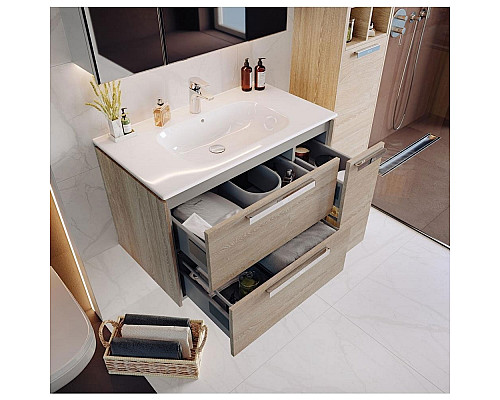 Заказать Тумба под раковину Roca Lago 80 857296444 подвесная Светлый дуб в магазине сантехники Santeh-Crystal.ru