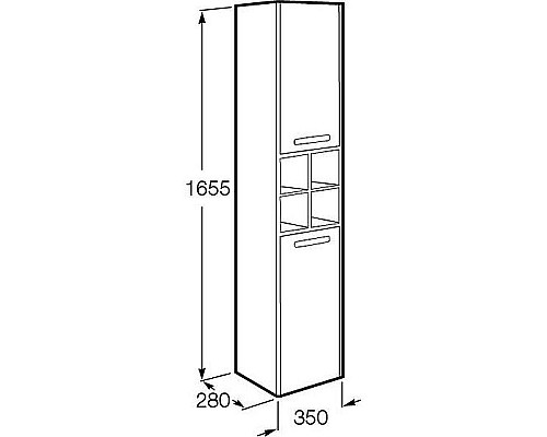 Приобрести Шкаф пенал Roca Lago 35 857297444 подвесной Светлый дуб в магазине сантехники Santeh-Crystal.ru