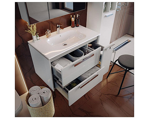 Приобрести Тумба под раковину Roca Lago 80 857296806 подвесная Белый глянец в магазине сантехники Santeh-Crystal.ru