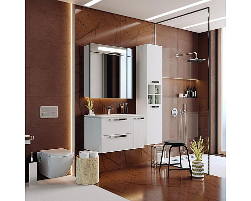 Приобрести Шкаф пенал Roca Lago 35 857297806 подвесной Белый глянец в магазине сантехники Santeh-Crystal.ru