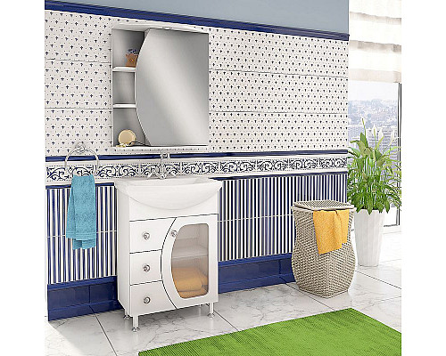 Заказать Зеркальный шкаф Runo Линда 60 R 00000001082 с подсветкой Белый в магазине сантехники Santeh-Crystal.ru