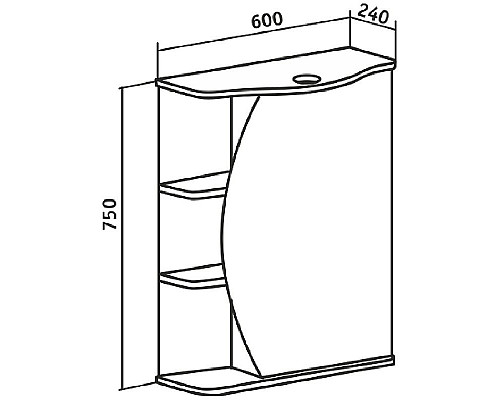 Заказать Зеркальный шкаф Runo Линда 60 R 00000001082 с подсветкой Белый в магазине сантехники Santeh-Crystal.ru