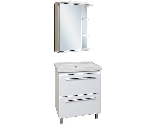 Приобрести Зеркальный шкаф Runo Магнолия 60 L 00000000030 с подсветкой Белый в магазине сантехники Santeh-Crystal.ru