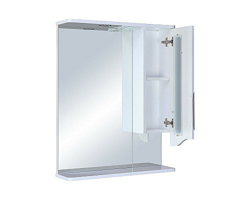 Приобрести Зеркало со шкафом Runo Толедо 75 R 00000001041 с подсветкой Белое в магазине сантехники Santeh-Crystal.ru