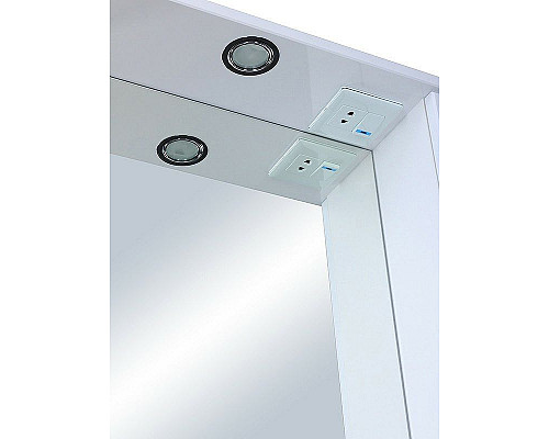 Приобрести Зеркало со шкафом Runo Толедо 75 R 00000001041 с подсветкой Белое в магазине сантехники Santeh-Crystal.ru