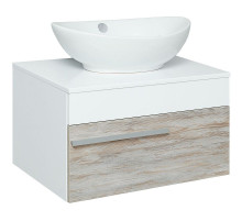 Тумба под раковину Runo Вудлайн 65 00-00001009 подвесная Белая Дуб скандинавский