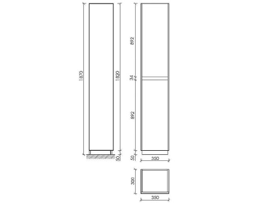 Шкаф пенал Sancos Libra Floor 35 PLB35FW Белый глянец