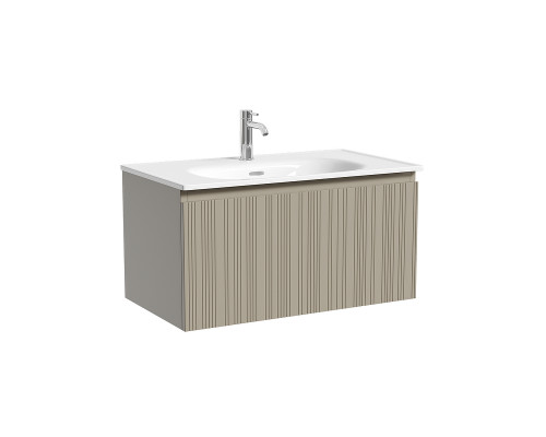 Тумба с раковиной Sancos Code 80 CD80GP+Ceramicanova Sabo 80 CN13002 подвесная цвет Серая платина
