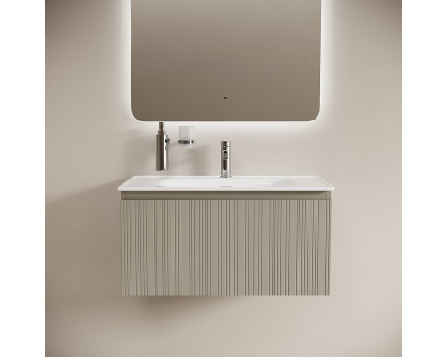 Тумба с раковиной Sancos Code 80 CD80GP+Ceramicanova Sabo 80 CN13002 подвесная цвет Серая платина