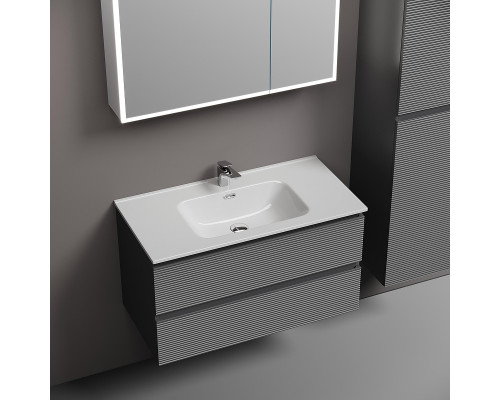Тумба с раковиной Sancos Folk 90 FL90GS+Ceramicanova Element 90 CN7002 подвесная Grey soft