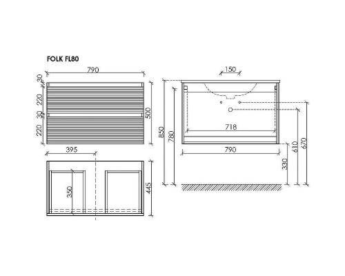 Тумба под раковину Sancos Folk 100 FL100W подвесная Bianco