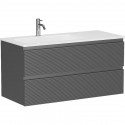 Тумба под раковину Sancos Folk 100 L FL100LGS подвесная Grey soft