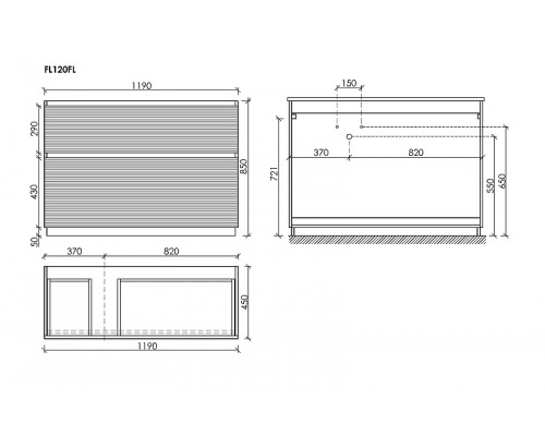 Тумба под раковину Sancos Folk Floor 120 L FL120FLW цвет Bianco