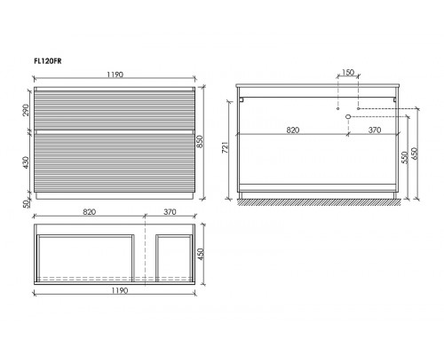 Тумба под раковину Sancos Folk Floor 120 R FL120FRW цвет Bianco
