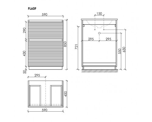Тумба под раковину Sancos Folk Floor 60 FL60FW цвет Bianco