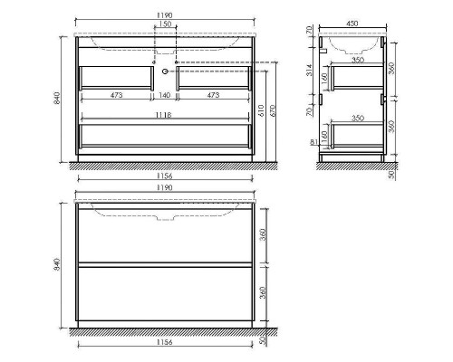 Тумба под раковину Sancos Libra Floor 120 LB120F-1W Белый глянец