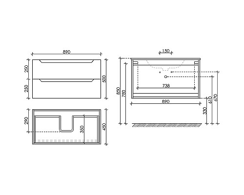 Приобрести Тумба под раковину Sancos Norma 2.0 90 NR2.090W подвесная Белый глянец в магазине сантехники Santeh-Crystal.ru