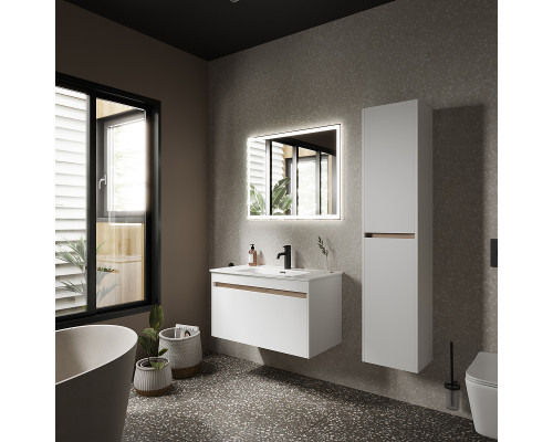 Купить Тумба под раковину Sancos Smart 90 SM90W подвесная Белый глянец в магазине сантехники Santeh-Crystal.ru