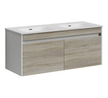 Тумба под раковину Sancos Smart 120 SM120-2E подвесная Дуб Бардолино Белая