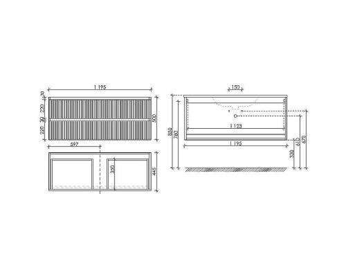 Тумба под раковину Sancos Snob R 120 SNR120W подвесная Bianco