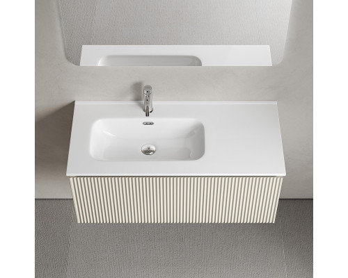 Тумба под раковину Sancos Snob R 1.0 100 L SNR1.0100LCE подвесная цвет Beige Soft