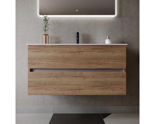 Купить Тумба под раковину Sancos Urban 100 UR100EG подвесная Дуб Галифакс натуральный в магазине сантехники Santeh-Crystal.ru