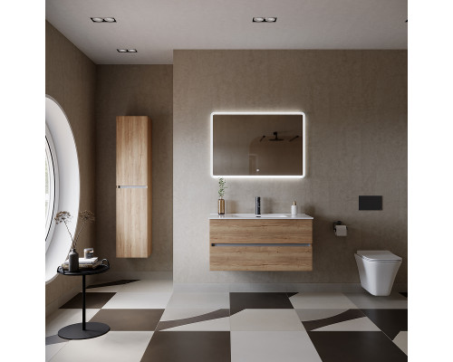 Купить Тумба под раковину Sancos Urban 100 UR100EG подвесная Дуб Галифакс натуральный в магазине сантехники Santeh-Crystal.ru