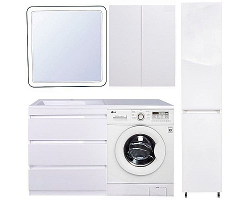 Купить Тумба под раковину Style Line Даллас 140 Люкс Plus Белая в магазине сантехники Santeh-Crystal.ru