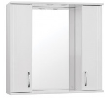 Зеркало со шкафом Style Line Эко стандарт Панда 80 С с подсветкой Белый глянец
