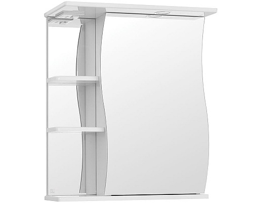 Приобрести Зеркальный шкаф Style Line Эко Волна 60 С с подсветкой Белый глянец в магазине сантехники Santeh-Crystal.ru