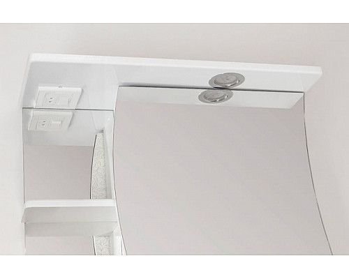 Приобрести Зеркальный шкаф Style Line Эко Волна 60 С с подсветкой Белый глянец в магазине сантехники Santeh-Crystal.ru