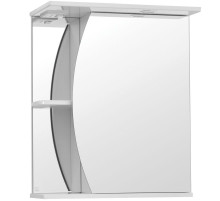 Зеркало Style Line Эко волна Камелия 60 С с подсветкой и полками Белый глянец