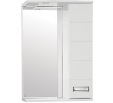 Зеркало со шкафом Style Line Ирис 55 С с подсветкой Белый глянец