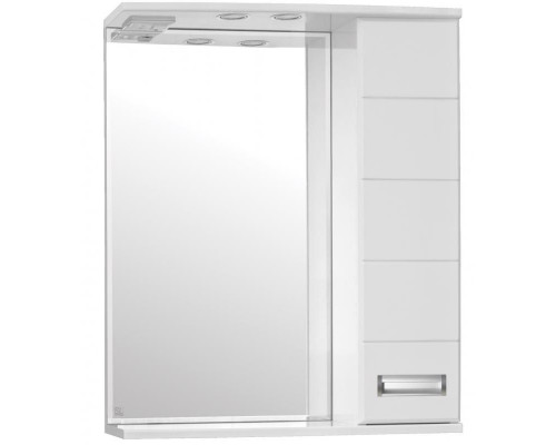 Купить Зеркало со шкафом Style Line Ирис 65 С с подсветкой Белый глянец в магазине сантехники Santeh-Crystal.ru