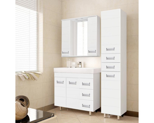 Заказать Зеркало со шкафом Style Line Ирис 75 С с подсветкой Белый глянец в магазине сантехники Santeh-Crystal.ru