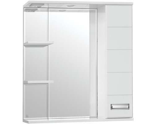Заказать Зеркало со шкафом Style Line Ирис 75 С с подсветкой Белый глянец в магазине сантехники Santeh-Crystal.ru