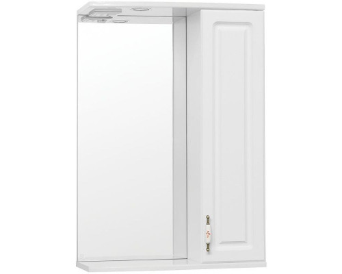 Заказать Зеркало со шкафом Style Line Олеандр 2 Люкс 55 ЛС-00000049 с подсветкой Белое в магазине сантехники Santeh-Crystal.ru