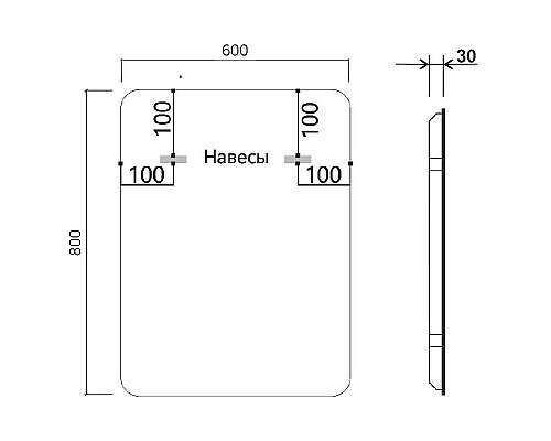 Купить Зеркало Vincea 60 VLM-3VC600 с подсветкой с сенсорным выключателем и диммером в магазине сантехники Santeh-Crystal.ru