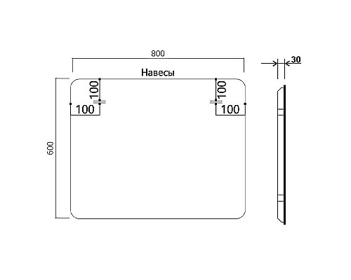 Купить Зеркало Vincea 80 VLM-3MA800-2 с подсветкой c сенсорным выключателем, диммером и антизапотеванием в магазине сантехники Santeh-Crystal.ru