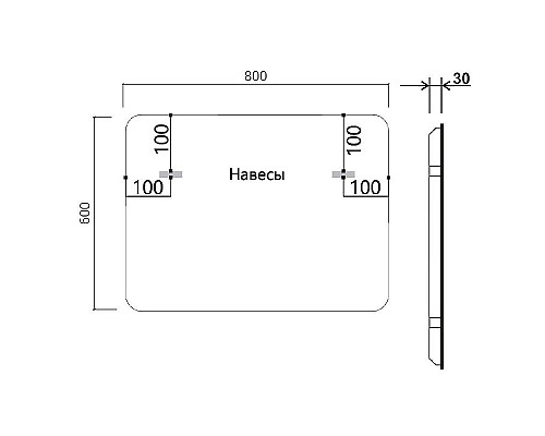 Заказать Зеркало Vincea 80 VLM-3VC800-2 с подсветкой c сенсорным выключателем, диммером и антизапотеванием в магазине сантехники Santeh-Crystal.ru