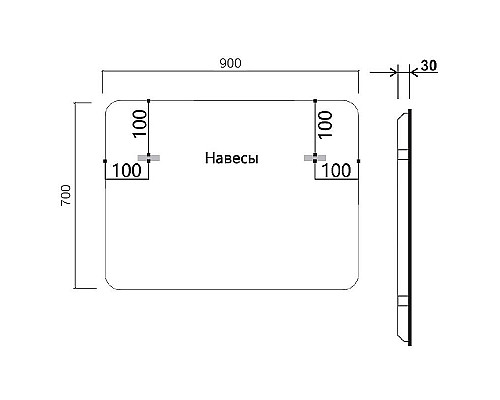 Заказать Зеркало Vincea 90 VLM-3VC900 с подсветкой c сенсорным выключателем и диммером в магазине сантехники Santeh-Crystal.ru