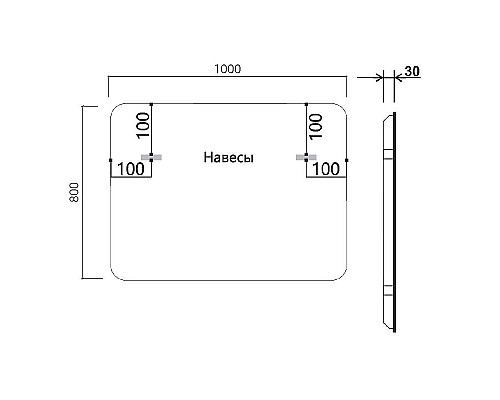 Купить Зеркало Vincea 100 VLM-3VC100 с подсветкой c сенсорным выключателем и диммером в магазине сантехники Santeh-Crystal.ru