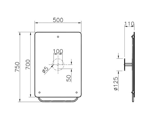 Заказать Зеркало Vitra Special Needs 50 A44002 (320-1131) с изменяемым углом наклона в магазине сантехники Santeh-Crystal.ru