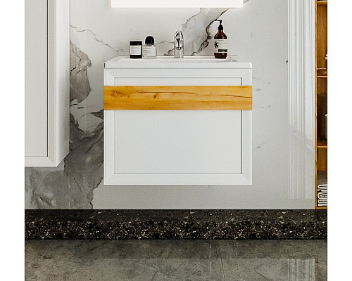 Купить Тумба под раковину Бриклаер Берлин 70 4627125416071 подвесная Белый глянец в магазине сантехники Santeh-Crystal.ru