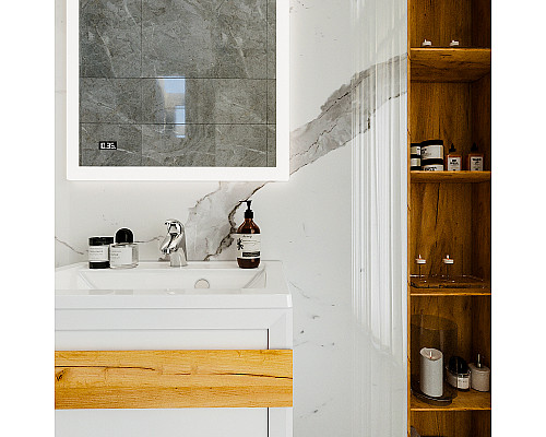 Купить Тумба под раковину Бриклаер Берлин 70 4627125416071 подвесная Белый глянец в магазине сантехники Santeh-Crystal.ru