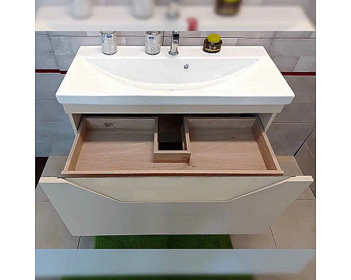 Приобрести Тумба под раковину Бриклаер Брайтон 100 4627125415777 подвесная Глиняный Серый в магазине сантехники Santeh-Crystal.ru