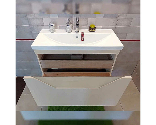 Приобрести Тумба под раковину Бриклаер Брайтон 100 4627125415777 подвесная Глиняный Серый в магазине сантехники Santeh-Crystal.ru