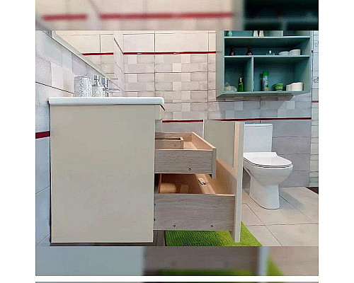 Приобрести Тумба под раковину Бриклаер Брайтон 100 4627125415777 подвесная Глиняный Серый в магазине сантехники Santeh-Crystal.ru