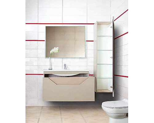 Приобрести Тумба под раковину Бриклаер Брайтон 100 4627125415777 подвесная Глиняный Серый в магазине сантехники Santeh-Crystal.ru